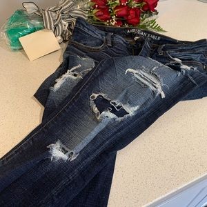 American eagle distress skinny jeans sz 8